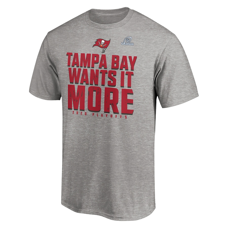 Men's Tampa Bay Buccaneers Heather Gray 2020 NFL Playoffs Bound Shift T-Shirt